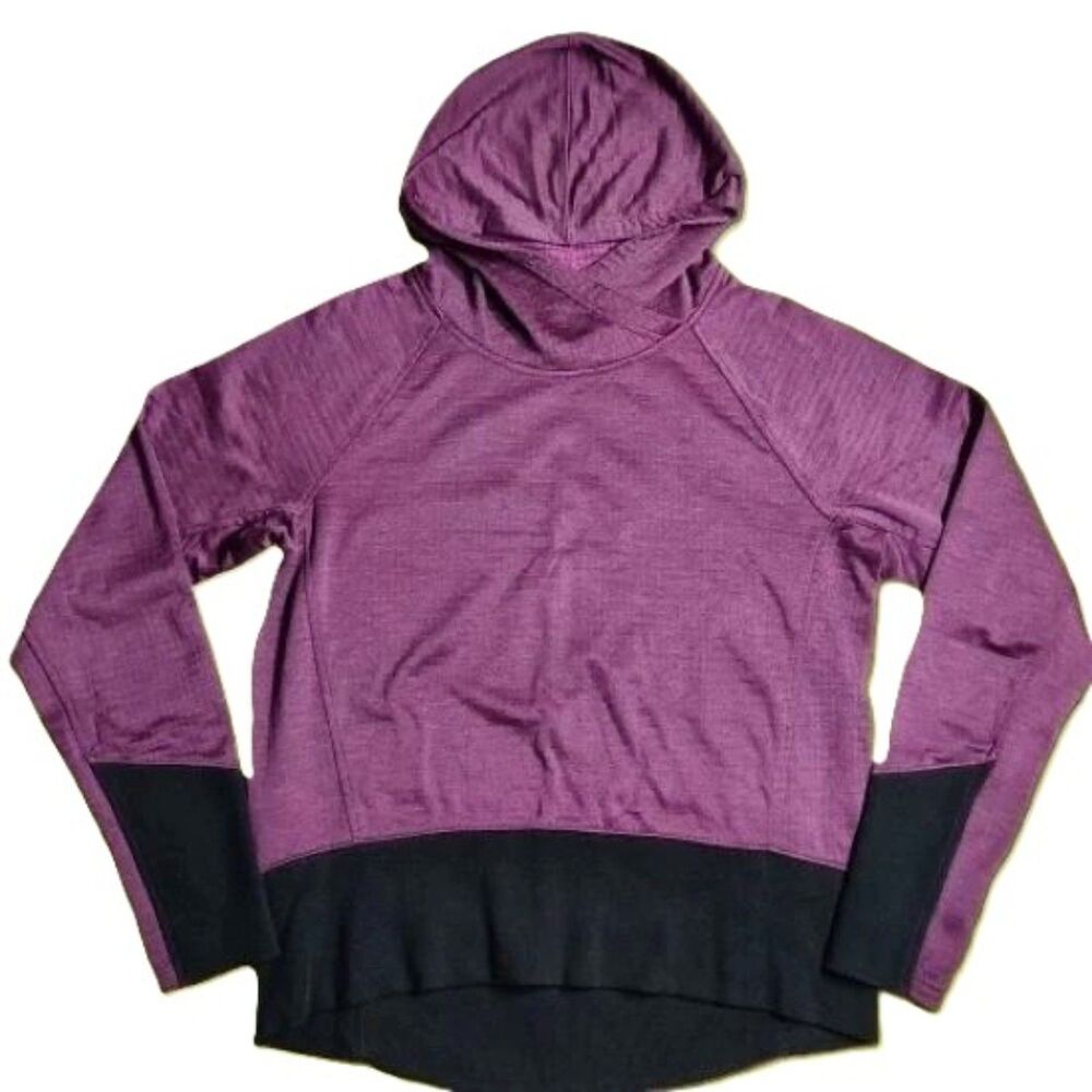 Oakley Women’s Purple Performance Hoodie L Thumbholes Stretch Active Pullover